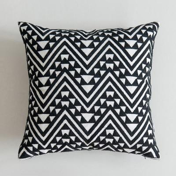 Black White Stitched Pillow Covers-TipTopHomeDecor