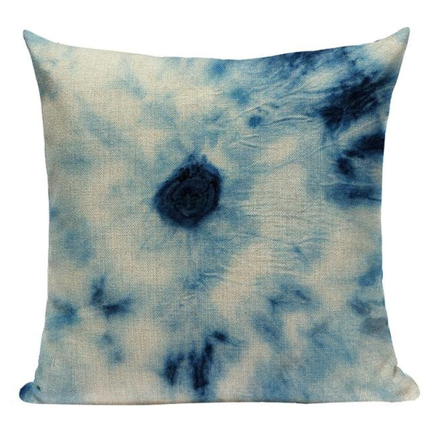 Blue Batik Tie Dye Ink Washed Cushion Covers-TipTopHomeDecor