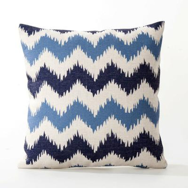 Blue Beige Nordic Geometric Pattern Pillow Covers-Tiptophomedecor