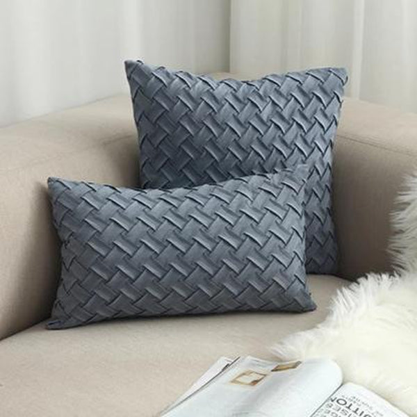 Blue Green Woven Pattern Cushion Covers-Tiptophomedecor-Interior-Design-Home-Decor