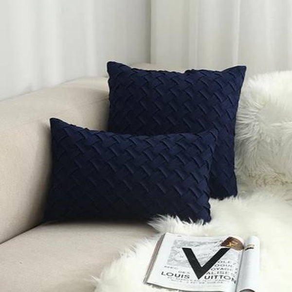 Blue Green Woven Pattern Cushion Covers-Tiptophomedecor-Interior-Design-Home-Decor