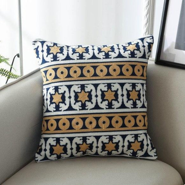 Blue Grey Flower Pillow Covers-Tiptophomedecor-Interior-Design-Home-Decor