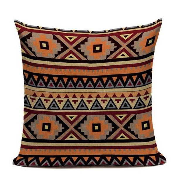 Blue Red Ethnic Bohemian Pattern Cushion Covers-Tiptophomedecor