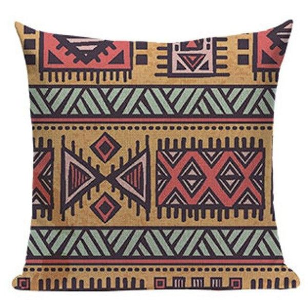 Blue Red Ethnic Tribal Throw Pillow Cases-Tiptophomedecor-Interior-Design-Home-Decor