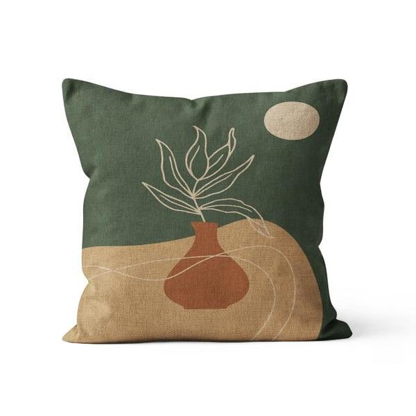 Bohemian Green Nordic Botanical Cushion Covers-TipTopHomeDecor