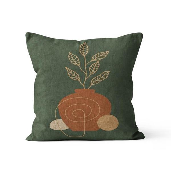 Bohemian Green Nordic Botanical Cushion Covers-TipTopHomeDecor