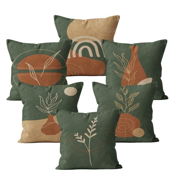Bohemian Green Nordic Botanical Cushion Covers-TipTopHomeDecor