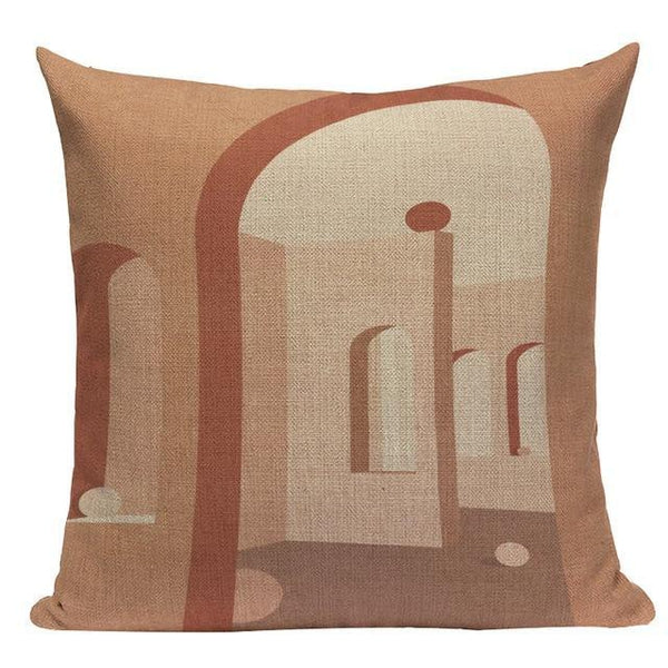 Bohemian Mid Century Terracotta Scenery Landscape Cushion Covers-TipTopHomeDecor