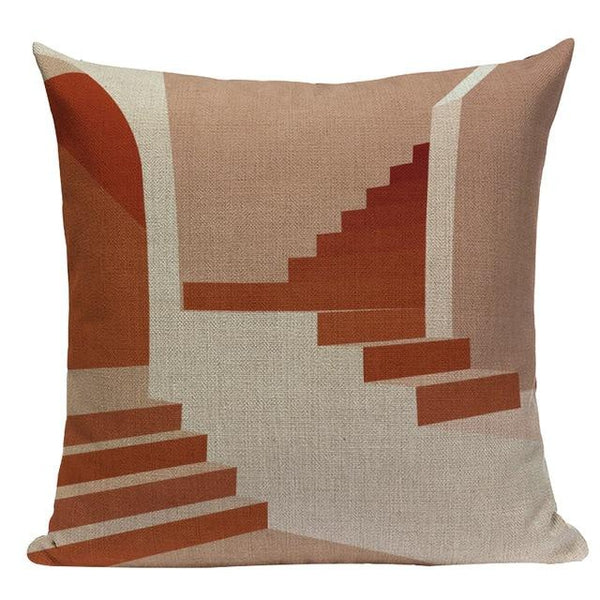 Bohemian Mid Century Terracotta Scenery Landscape Cushion Covers-TipTopHomeDecor