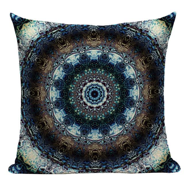 Bohemian Moroccan Mandala Linen Cushion Covers-TipTopHomeDecor