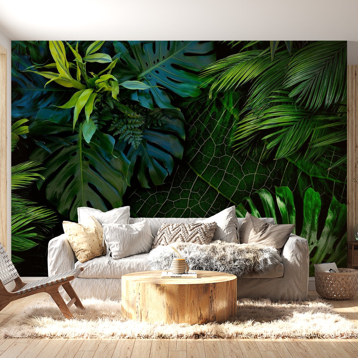 Peel & Stick Botanical Wall Mural - Dark Jungle - Removable Wall Decals