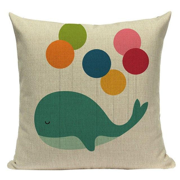 Bright Happy Color Cartoon Animal Pillow Covers-Tiptophomedecor