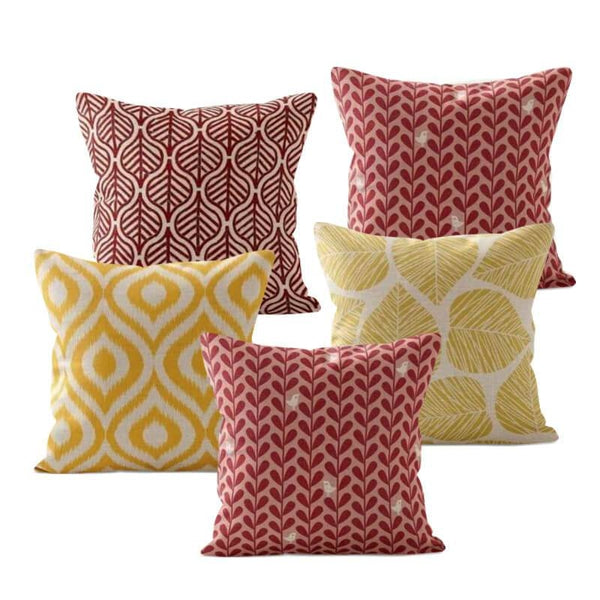 Yellow Red Leaves Cushion Covers-TipTopHomeDecor