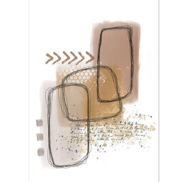 Neutral Colors Mixed Media Modern Art Poster