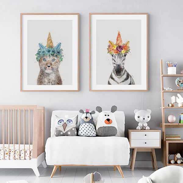 Watercolor Unicorn Animal Canvas Prints