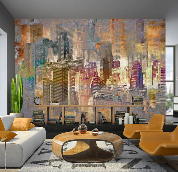 Wall mural - City in the mist-TipTopHomeDecor