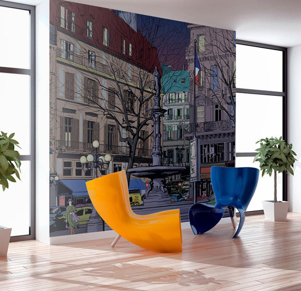 Wall mural - Dusk over the Parisian square-TipTopHomeDecor