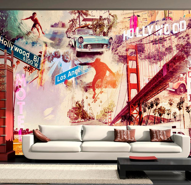 Wall mural - Hollywood, Miami, Los Angeles...-TipTopHomeDecor