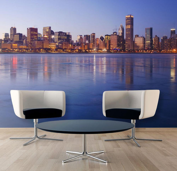 Wall mural - Icy Downtown Chicago-TipTopHomeDecor
