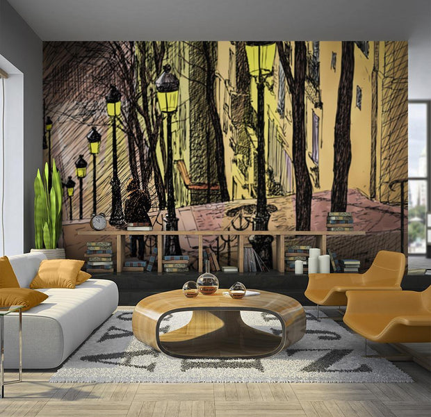Wall mural - Lonely walk through Montmartre-TipTopHomeDecor