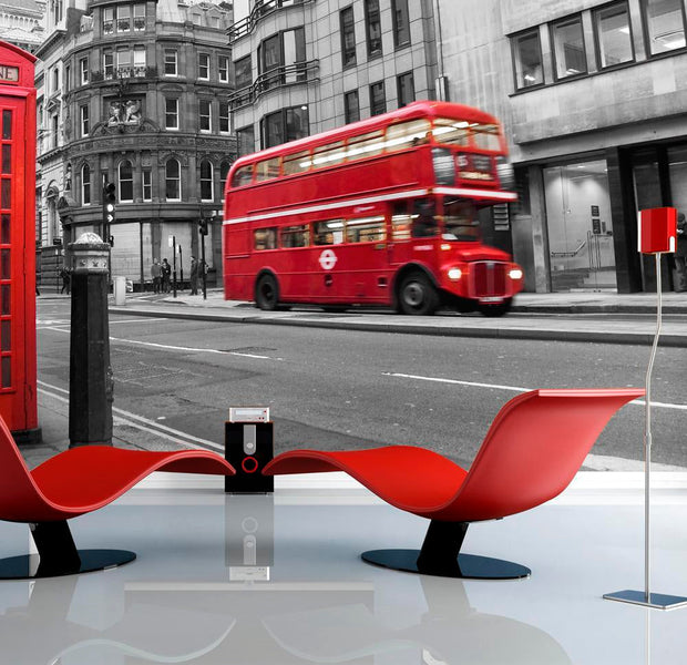 Wall mural - Red bus and phone box in London-TipTopHomeDecor