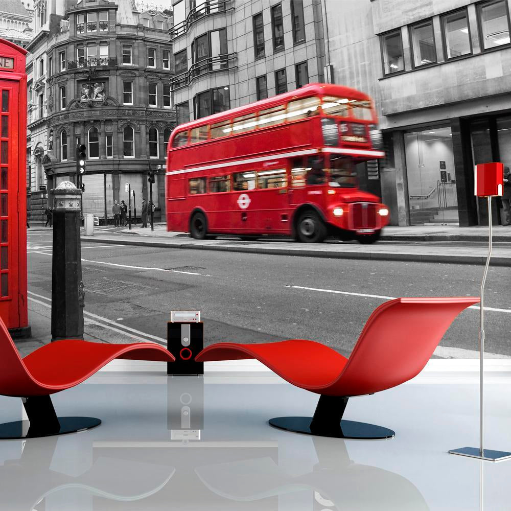 Wall mural - Red bus and phone box in London-TipTopHomeDecor
