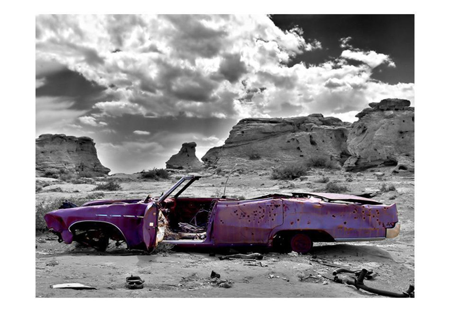 Wall mural - Retro car on the Colorado Desert-TipTopHomeDecor