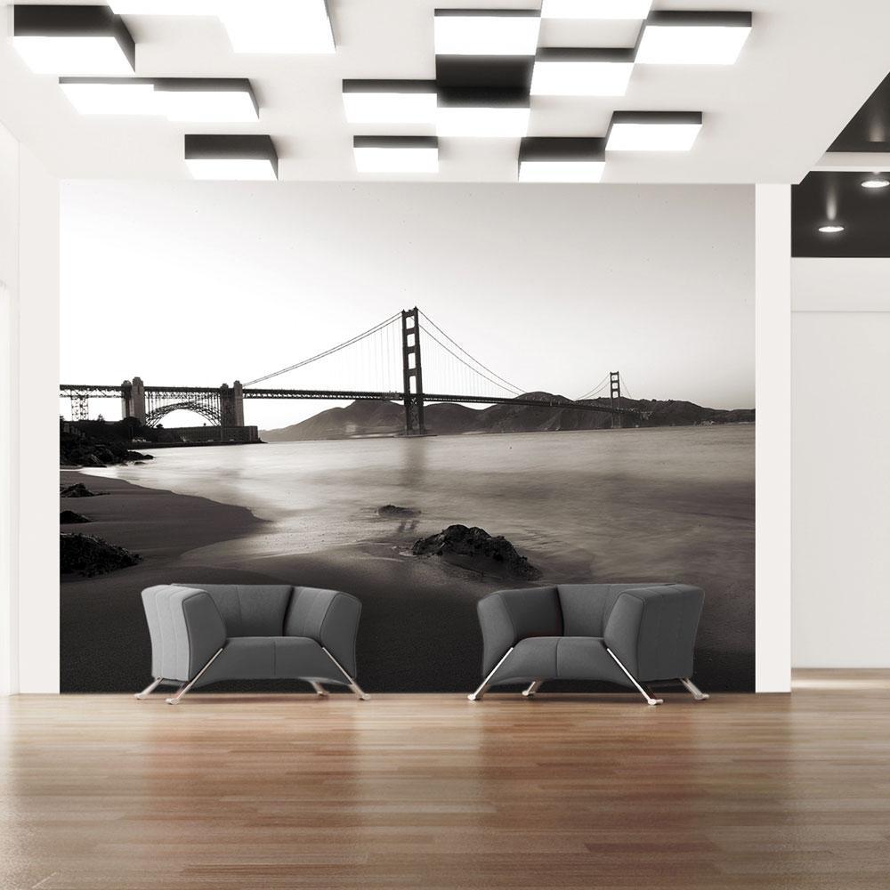 Wall mural - San Francisco: Golden Gate Bridge in black and white-TipTopHomeDecor
