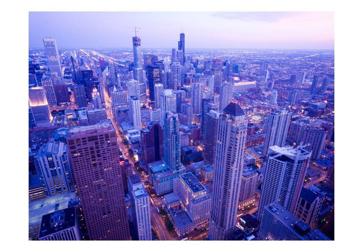 Wall mural - Timid lights at dusk in Chicago-TipTopHomeDecor