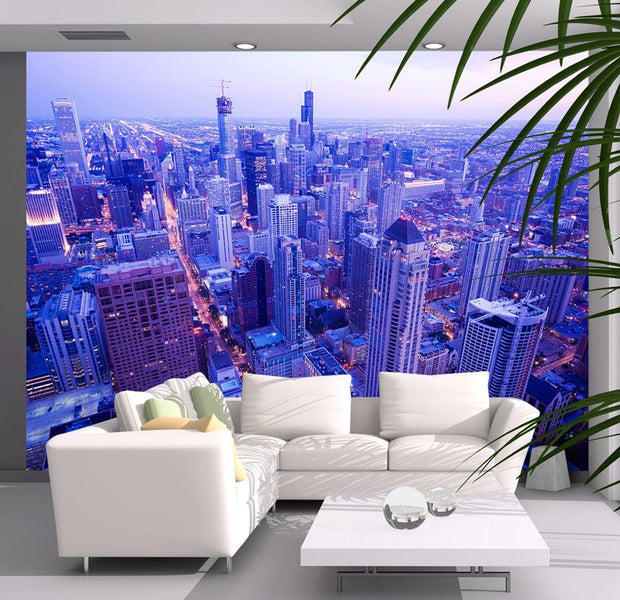 Wall mural - Timid lights at dusk in Chicago-TipTopHomeDecor