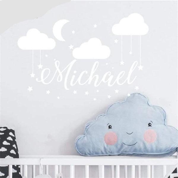 Tiptophomedecor Clouds Moon Name Decal