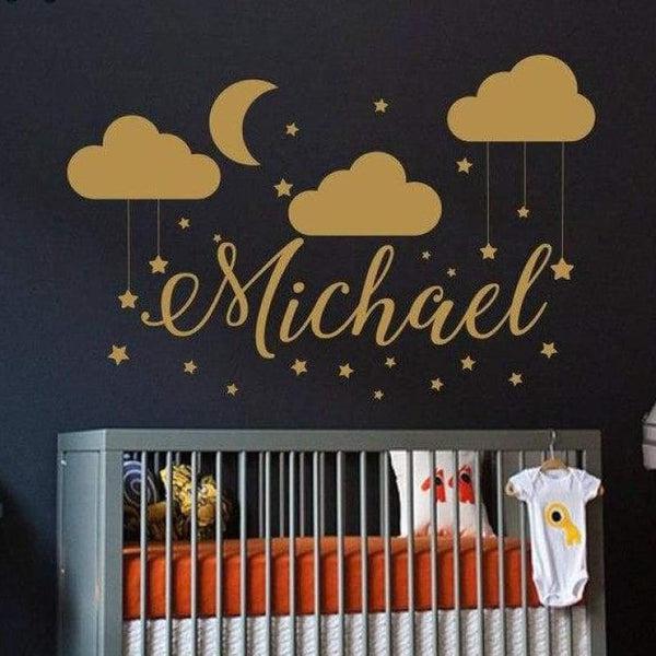 Tiptophomedecor Clouds Moon Name Decal