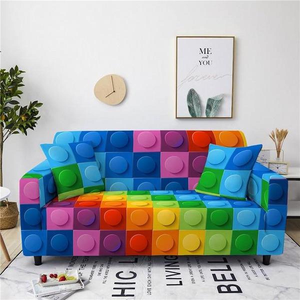 Colorful Square Building Blocks Sofa Cover-TipTopHomeDecor