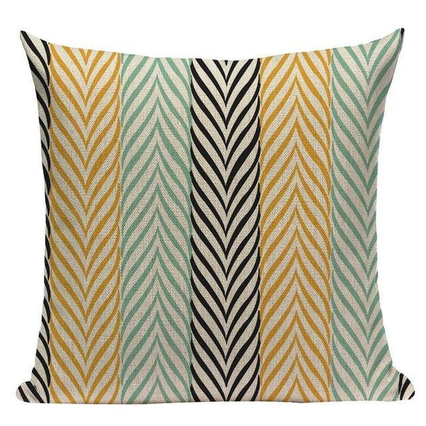 Colorful Modern Nordic Geometric Yellow Turquoise Pillow Covers-Tiptophomedecor