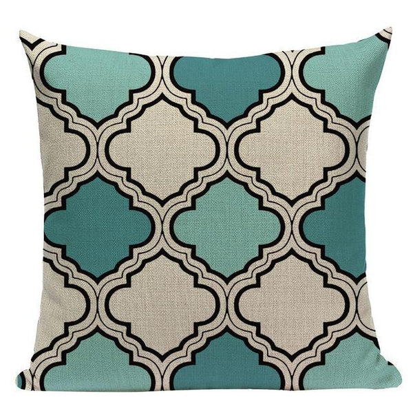 Colorful Modern Nordic Geometric Yellow Turquoise Pillow Covers-Tiptophomedecor