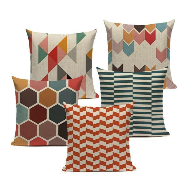 Colorful Nordic Abstract Geometric Pattern Pillow Cases-Tiptophomedecor-Interior-Design-Home-Decor