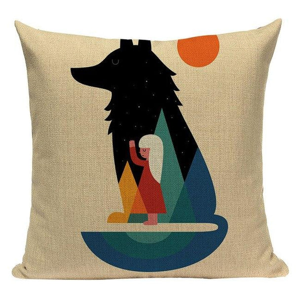 Colorful Nordic Modern Rainbow Animal Throw Pillow Covers-Tiptophomedecor