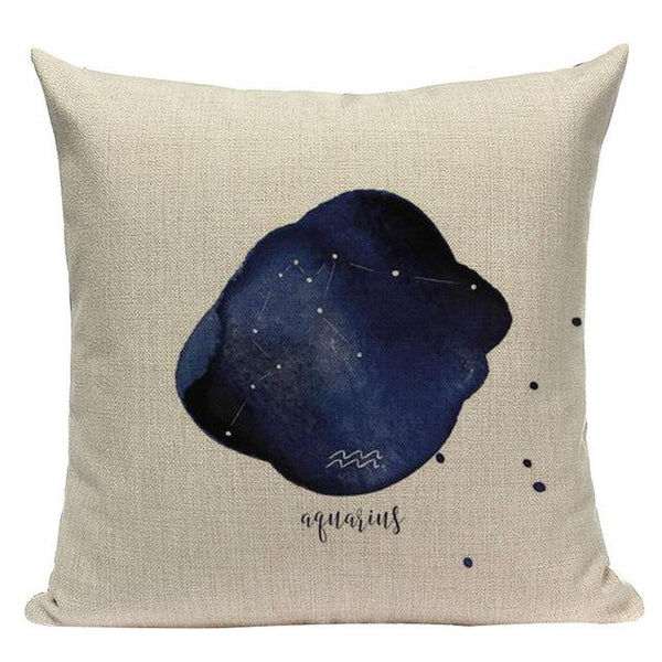 Constellation Blue Ink Watercolor Throw Pillow Cases-Tiptophomedecor-Interior-Design-Home-Decor