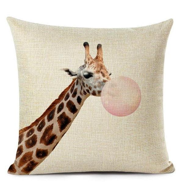 Cute Baby Animal Pink Bubblegum Cushion Covers-TipTopHomeDecor