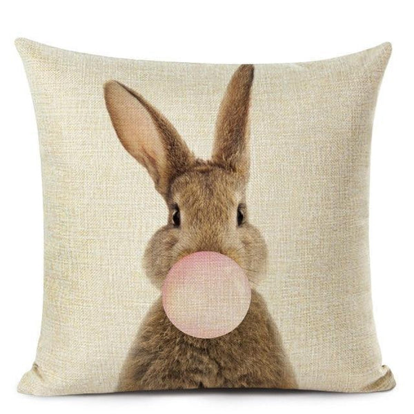 Cute Baby Animal Pink Bubblegum Cushion Covers-TipTopHomeDecor