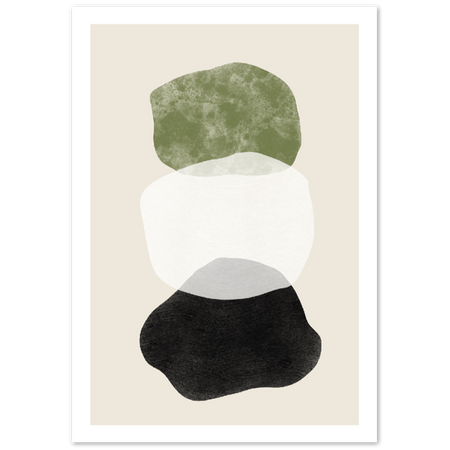 Black Beige Green Abstract Art Poster Nr. 3