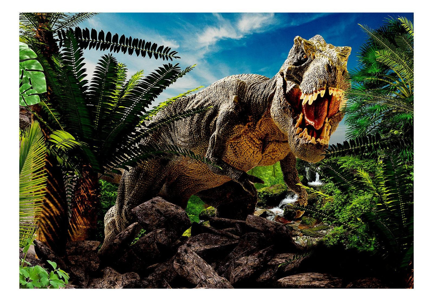 Dinosaur Wall Mural - Angry Tyrannosaur-Tiptophomedecor