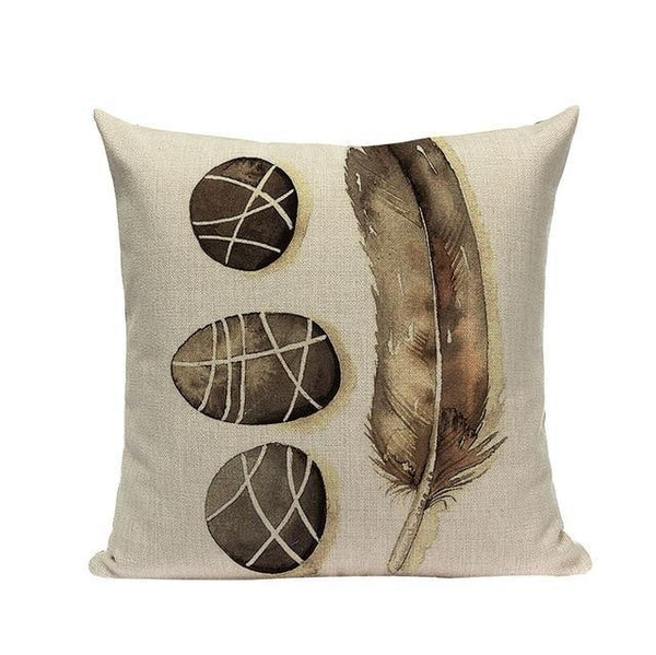 Bohemian Tribal Painted Feather Cushion Covers-Tiptophomedecor-Interior-Design-Home-Decor