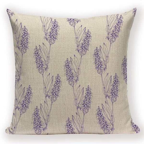 Elegant Lavender Plant Flower Cushion Covers Pillowcases Home Decor