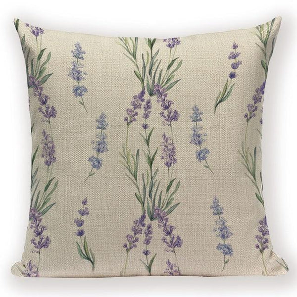 Lavender Flower Cushion Covers