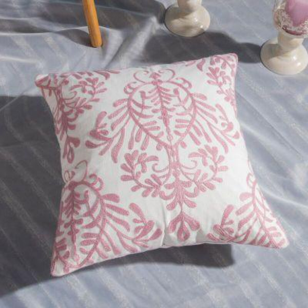 Embroidered Soft Pink Geometric Throw Pillow Cases-Tiptophomedecor