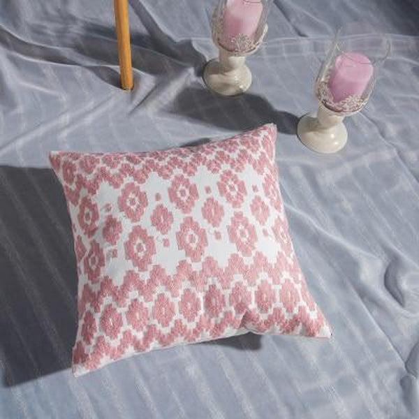 Embroidered Soft Pink Geometric Throw Pillow Cases-Tiptophomedecor