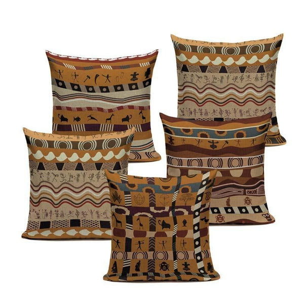 Ethnic African Stripe Throw Pillow Cases-Tiptophomedecor-Interior-Design-Home-Decor