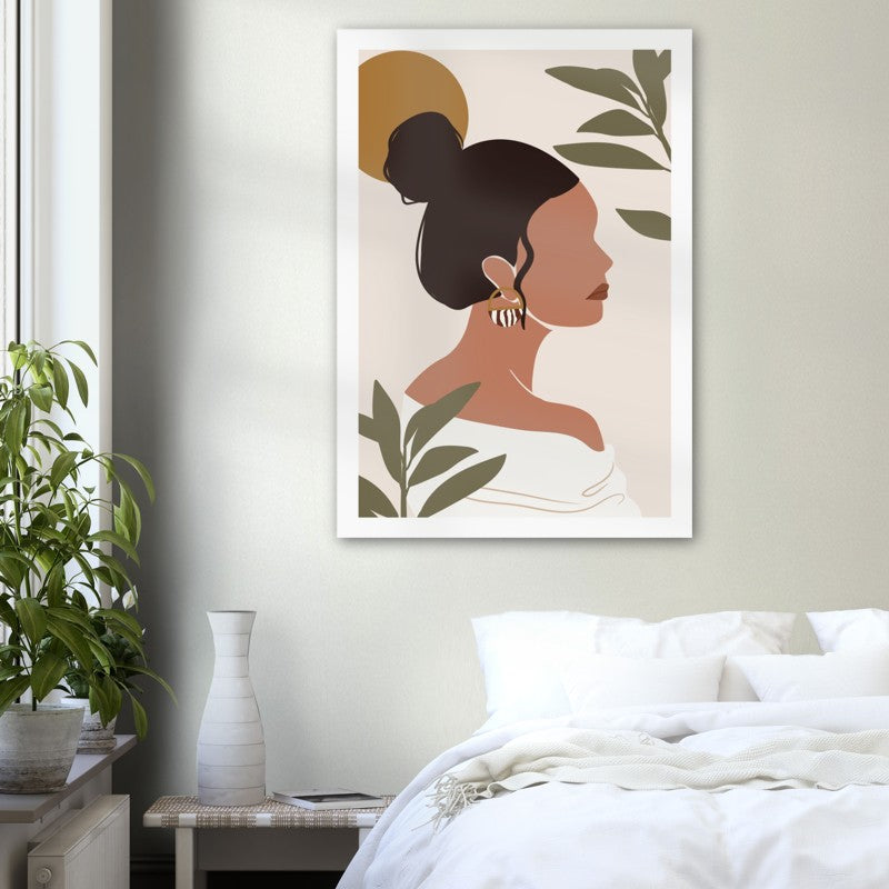 Minimal Portrait Woman Boho Poster