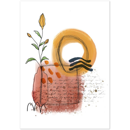 “Flower In Chaos” Mixed Media Modern Art Poster